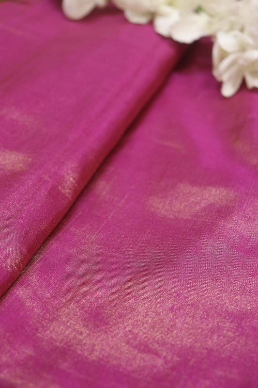 Pink Plain Tissue Katan Silk Fabric ( 0.80 Mtr ) - Luxurion World