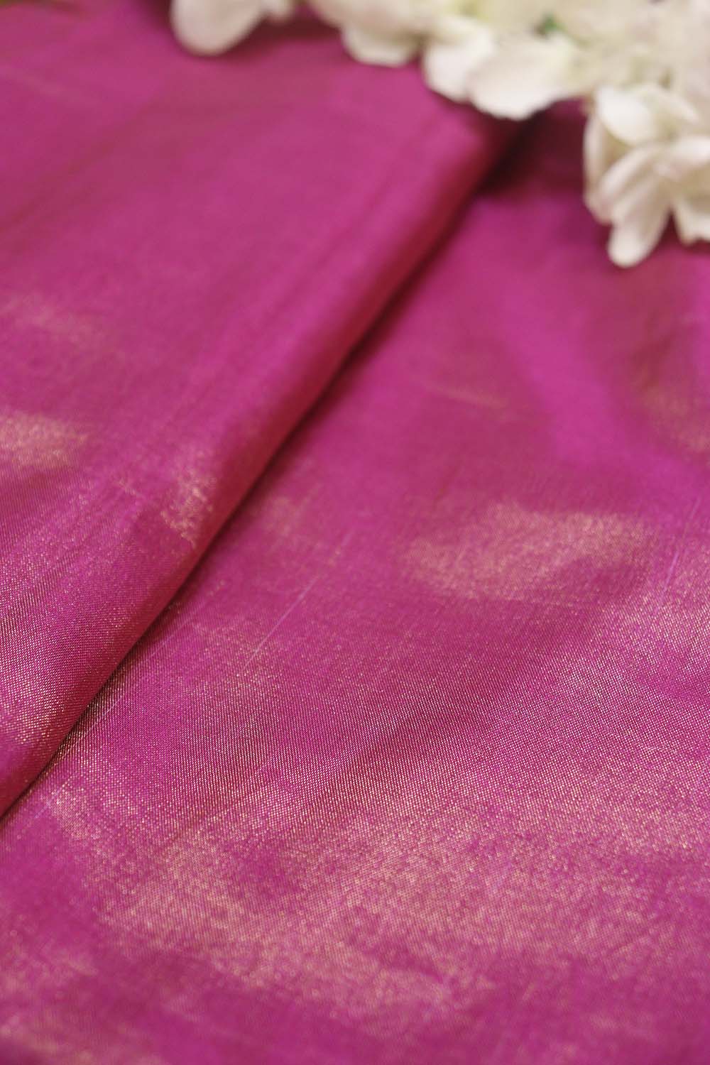 Pink Plain Tissue Katan Silk Fabric ( 1.75 Mtr ) - Luxurion World