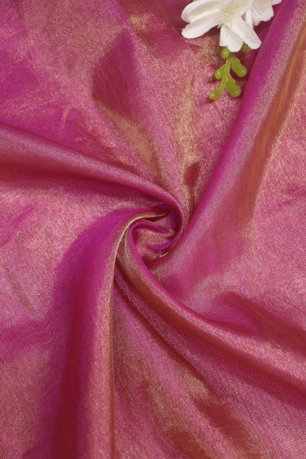 Pink Plain Tissue Katan Silk Fabric ( 1.75 Mtr ) - Luxurion World