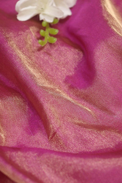 Pink Plain Tissue Katan Silk Fabric ( 0.80 Mtr ) - Luxurion World
