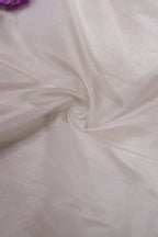 Silver Plain Tissue Katan Silk Fabric ( 1 mtr ) - Luxurion World