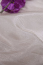 Silver Plain Tissue Katan Silk Fabric ( 1 mtr ) - Luxurion World