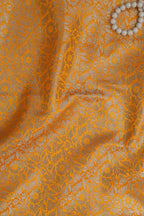 Yellow Banarasi Silk Satin Zari Brocade Fabric (1 Mtr): Luxurious Elegance for Your Creations - Luxurion World