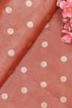 Elegant Maroon Banarasi Tissue Silk with Zari Booti Design (1 Mtr) - Luxurion World