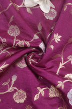 Purple Banarasi Sona Roopa Silk Fabric (1 Mtr): Luxurious Elegance for Your Creations - Luxurion World