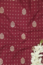 Elegant Maroon Banarasi Silk Fabric: 1 Mtr Length - Luxurion World