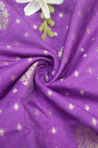 Elegant Purple Banarasi Silk Fabric: 1 Mtr of Luxurious Beauty - Luxurion World