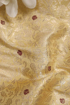 Elegant Pastel Banarasi Pure Katan Silk Brocade Fabric (1.5 Mtr) - Luxurion World