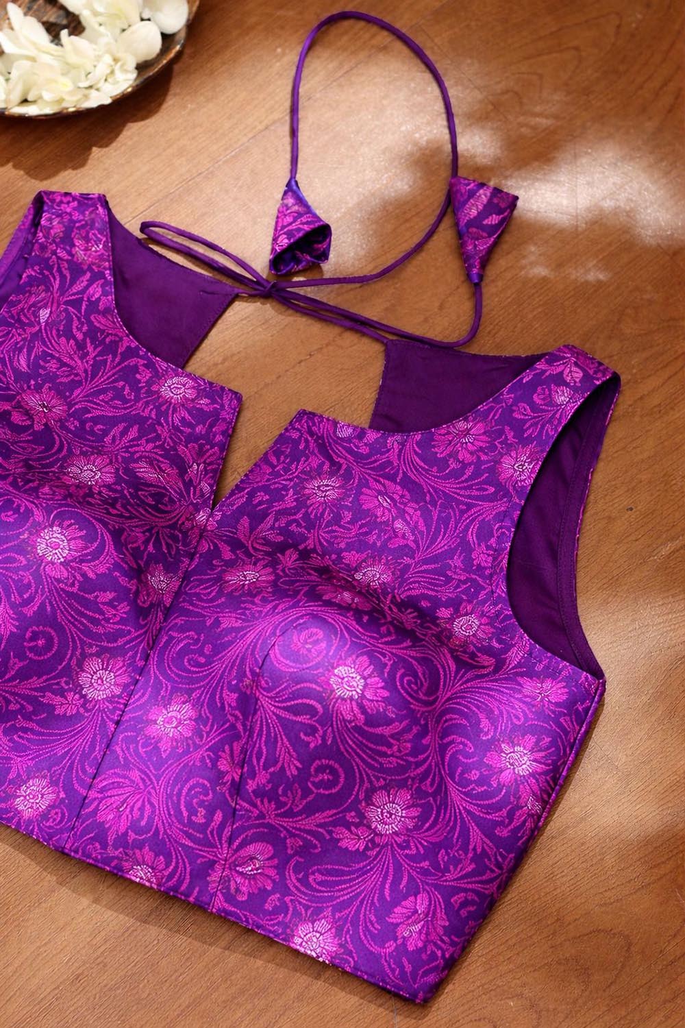 Purple Banarasi Tanchui Silk Blouse - Luxurion World