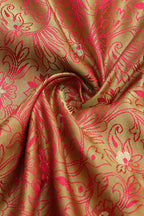 Stunning Green Banarasi Tanchui Silk Fabric ( 2.5 Mtr ) - Luxurion World