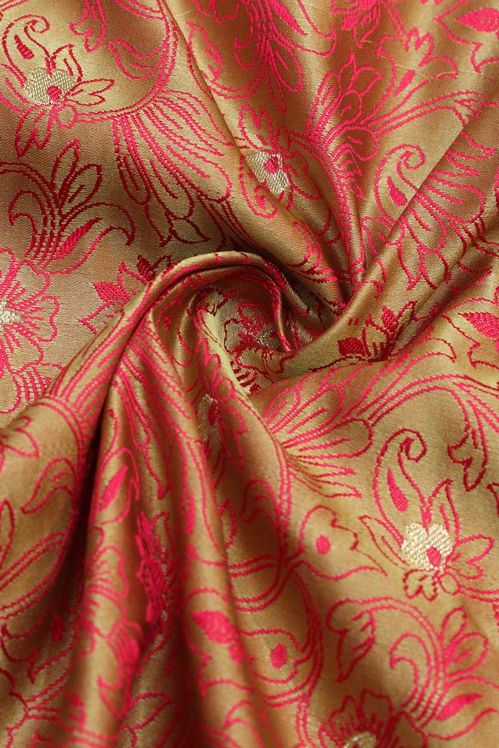 Stunning Green Banarasi Tanchui Silk Fabric ( 2.5 Mtr ) - Luxurion World