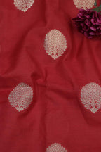 Exquisite Red Banarasi Chanderi Silk Fabric ( 0.5 Mtr ) - Luxurion World