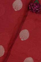 Exquisite Red Banarasi Chanderi Silk Fabric ( 0.5 Mtr ) - Luxurion World