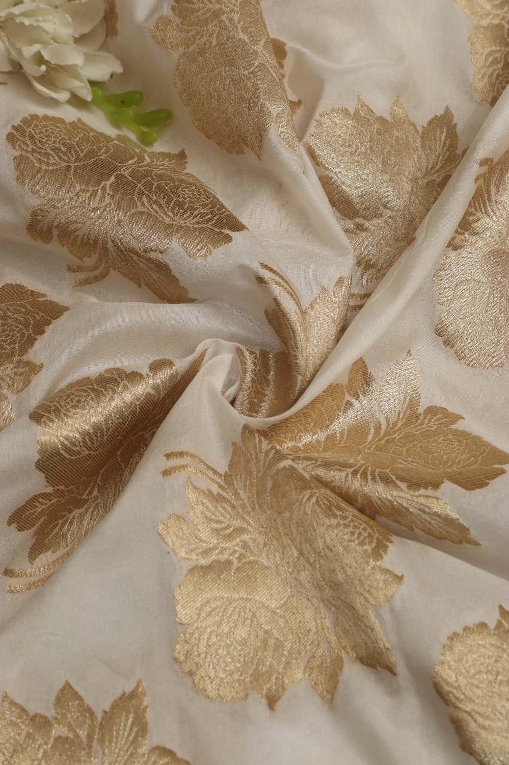 Dyeable Banarasi Silk Fabric ( 1 Mtr ) - Luxurion World