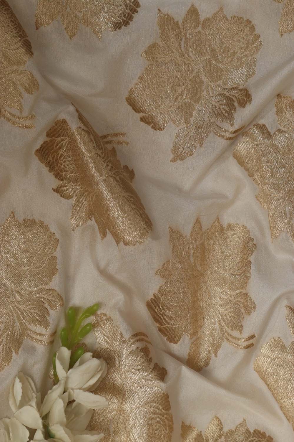 Dyeable Banarasi Silk Fabric ( 1 Mtr ) - Luxurion World