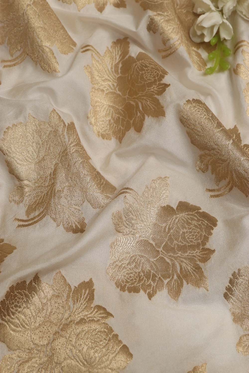 Dyeable Banarasi Silk Fabric ( 1 Mtr ) - Luxurion World