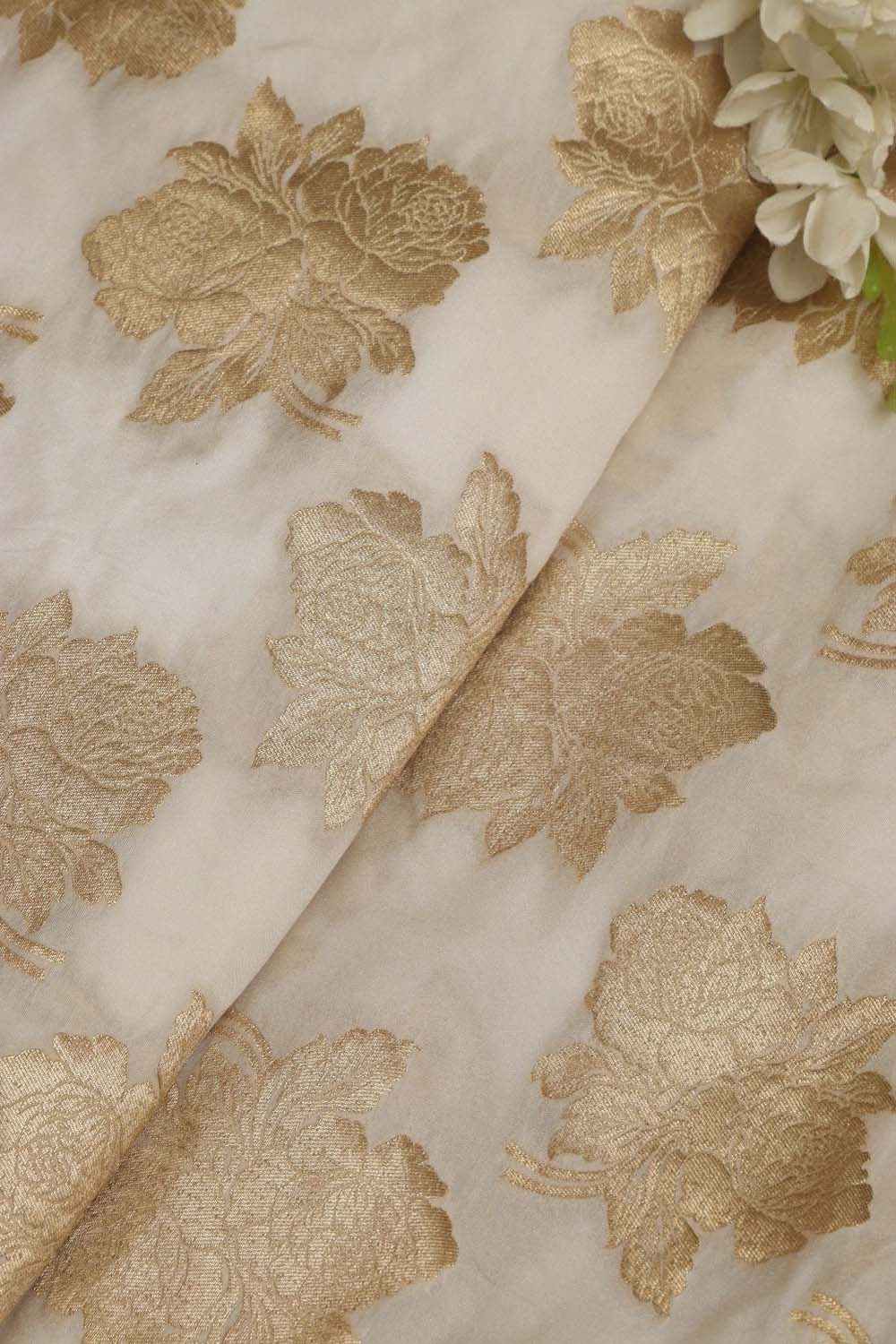 Dyeable Banarasi Silk Fabric ( 1 Mtr ) - Luxurion World