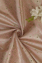 Beautiful Pink Banarasi Brocade Silk Fabric ( 0.75 Mtr ) - Luxurion World
