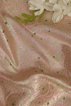 Beautiful Pink Banarasi Brocade Silk Fabric ( 0.75 Mtr ) - Luxurion World