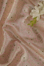 Beautiful Pink Banarasi Brocade Silk Fabric ( 0.75 Mtr ) - Luxurion World