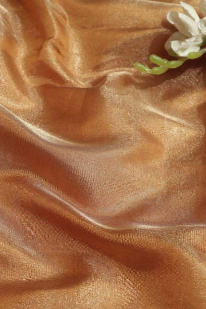 Mustard Banarasi Tissue Katan Silk Fabric ( 1 Mtr ) - Luxurion World