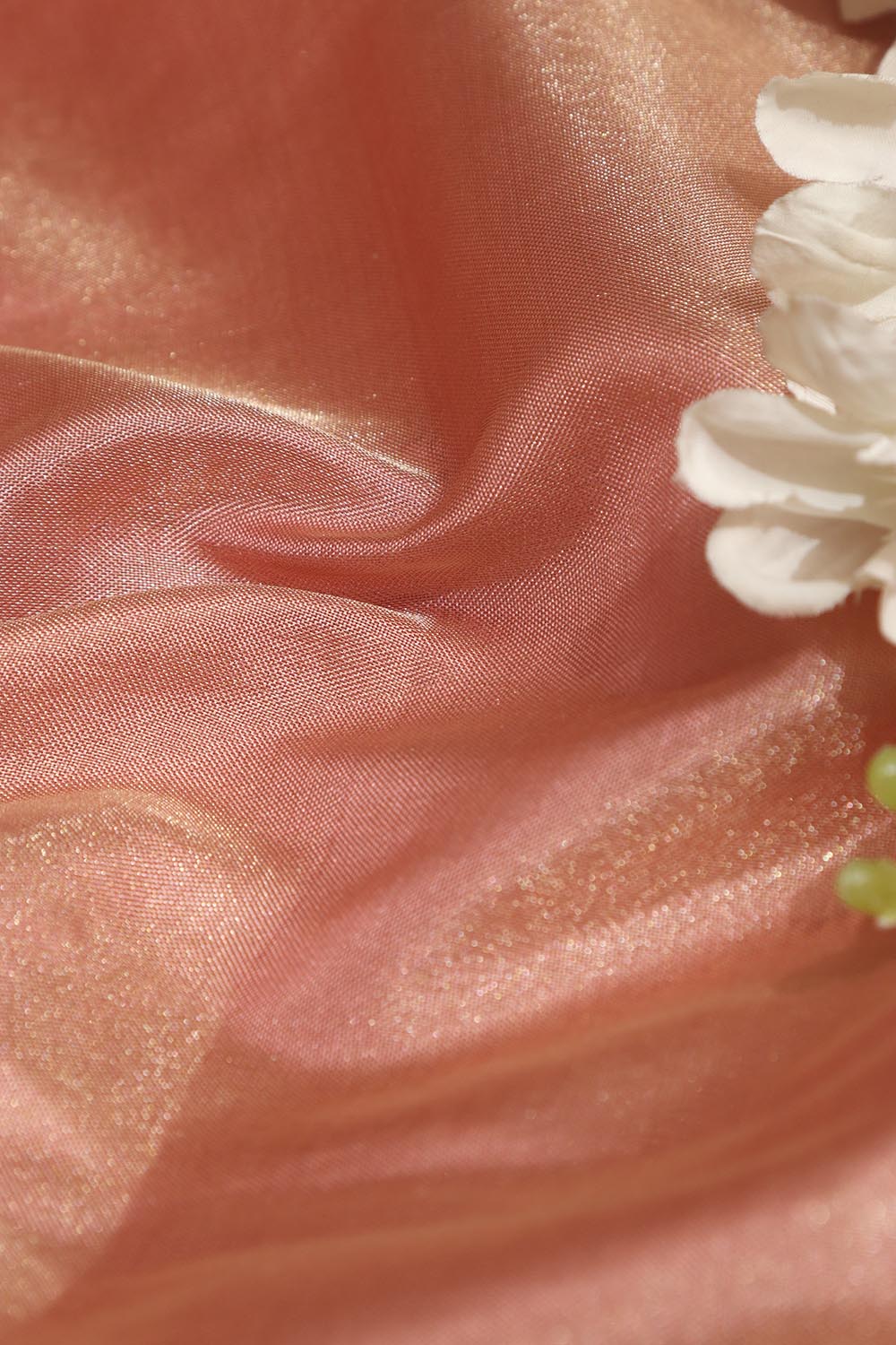 Exquisite Pink Banarasi Tissue Katan Silk Fabric ( 1 Mtr ) - Luxurion World