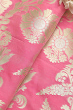 Exquisite Pink Banarasi Silk Fabric - 1 Mtr - Luxurion World