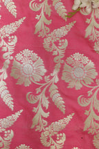 Exquisite Pink Banarasi Silk Fabric - 1 Mtr - Luxurion World