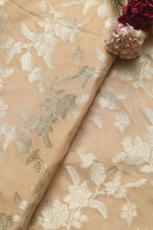 Elegant Pastel Banarasi Silk Fabric ( 1 Mtr ) - Luxurion World