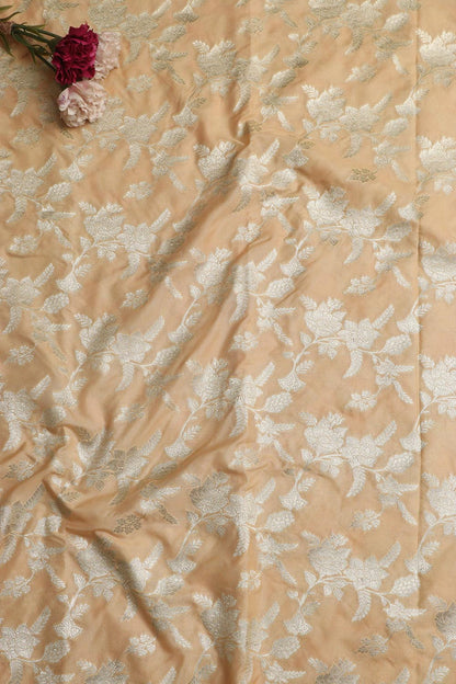 Elegant Pastel Banarasi Silk Fabric ( 1 Mtr ) - Luxurion World