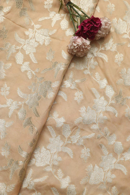 Elegant Pastel Banarasi Silk Fabric ( 1 Mtr ) - Luxurion World