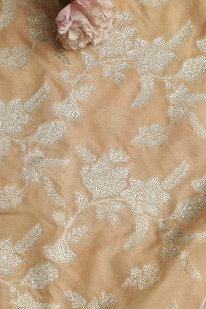 Elegant Pastel Banarasi Silk Fabric ( 1 Mtr ) - Luxurion World