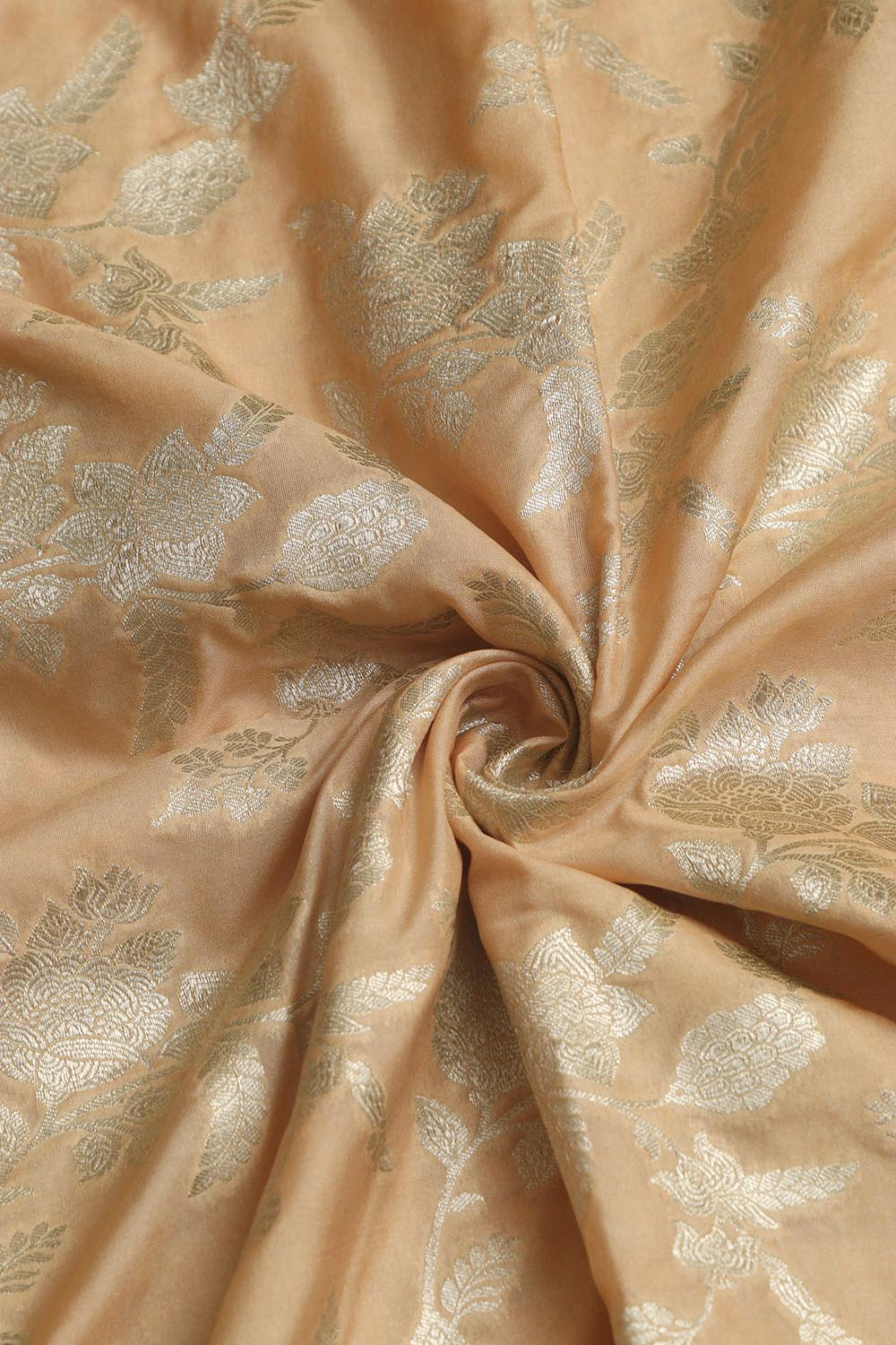 Elegant Pastel Banarasi Silk Fabric ( 1 Mtr ) - Luxurion World