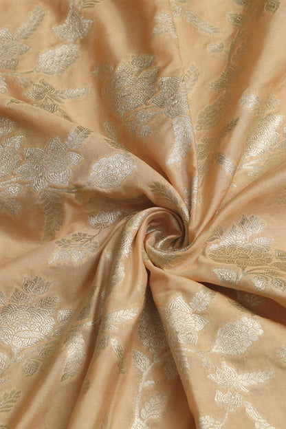 Elegant Pastel Banarasi Silk Fabric ( 1 Mtr ) - Luxurion World