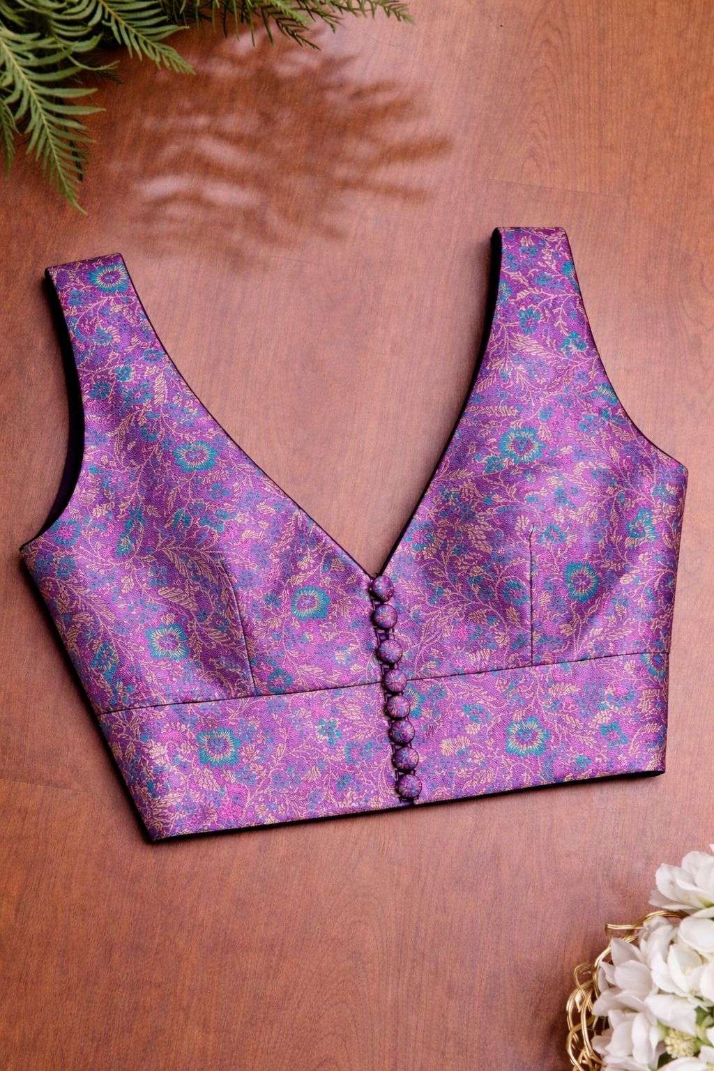Purple Banarasi Silk Tanchui Blouse - Luxurion World