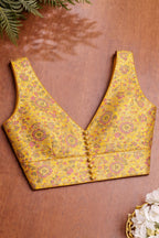 Yellow Banarasi Silk Tanchui Blouse - Luxurion World
