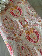Luxurious Golden Banarasi Kimkhwab Silk Fabric ( 1 Mtr ) - Luxurion World