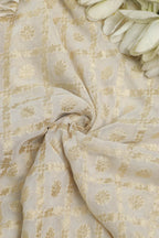 Dyeable Banarasi Handloom Pure Georgette Fabric ( 1 Mtr ) - Luxurion World