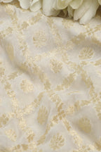 Dyeable Banarasi Handloom Pure Georgette Fabric ( 1 Mtr ) - Luxurion World