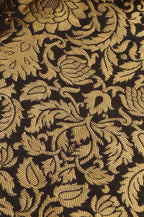 Black Banarasi Silk Brocade Fabric ( 0.5 Mtr ) - Luxurion World
