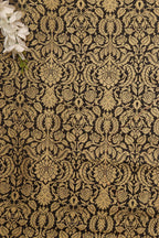 Black Banarasi Silk Brocade Fabric ( 0.5 Mtr ) - Luxurion World