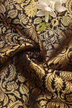 Black Banarasi Silk Brocade Fabric ( 0.5 Mtr ) - Luxurion World