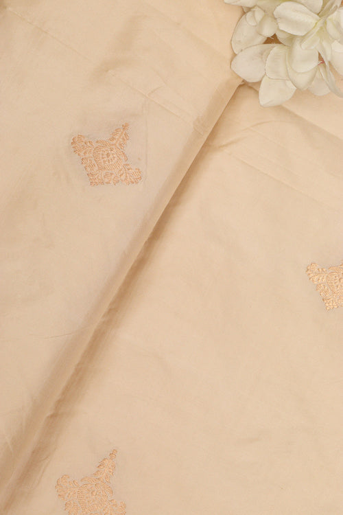 Exquisite Pastel Banarasi Handloom Katan Silk Fabric ( 1 Mtr  ) - Luxurion World
