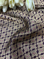Maroon Banarasi Handloom Pure Katan Silk Fabric