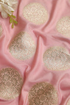 Beautiful Pink Banarasi Silk Fabric ( 1 Mtr ) - Luxurion World