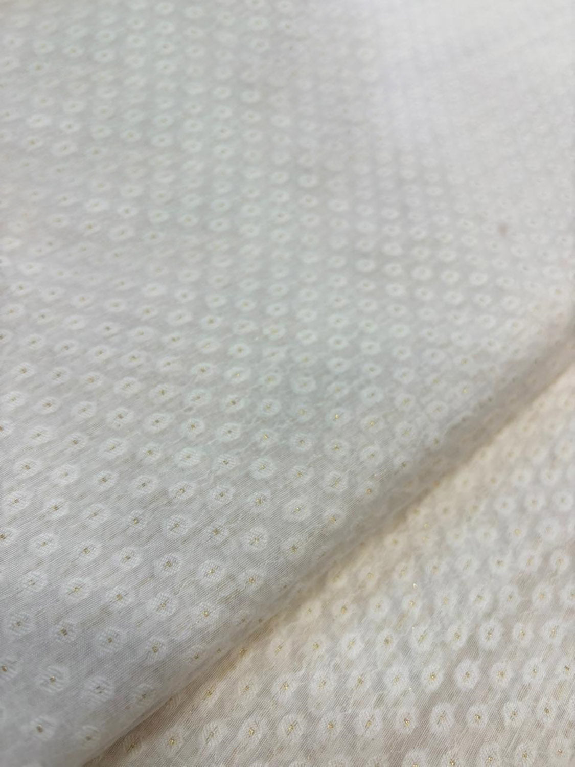 Dyeable Pure Cotton Handloom Banarasi Small Booti Design Fabric ( 1 Mtr ) - Luxurion World