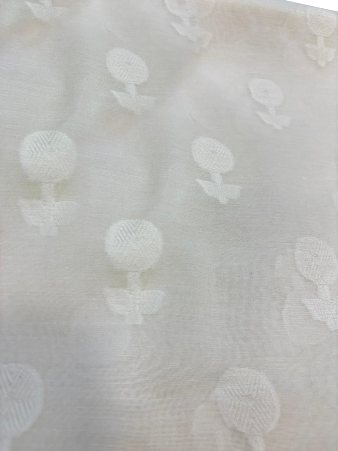 Dyeable Pure Cotton Handloom Banarasi Fabric ( 1 Mtr ) - Luxurion World
