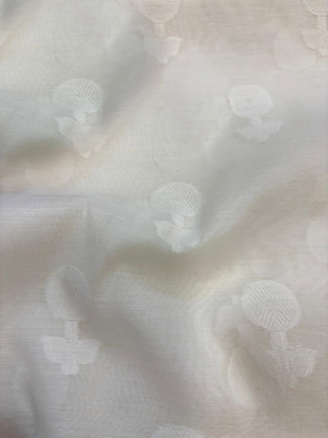 Dyeable Pure Cotton Handloom Banarasi Fabric ( 1 Mtr ) - Luxurion World