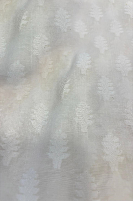 Dyeable Pure Cotton Handloom Banarasi Fabric ( 1 Mtr ) - Luxurion World