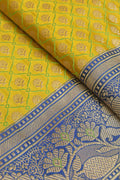 Green Banarasi Silk Fabric ( 1 Mtr ) - Luxurion World